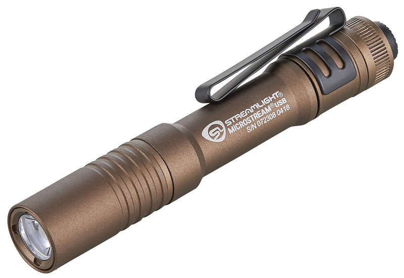 Streamlight 66608 250 Lumen Microstream USB Rechargeable Flashlight with 5" USB Cord Clamshell Packaging, Coyote - NewNest Australia