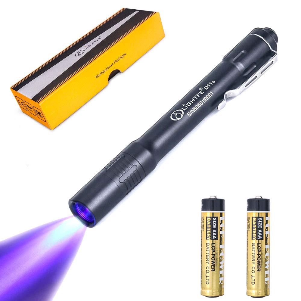 LIGHTFE Blacklight 365nm UV Flashlight with High Power output, Pure Beam for UV Glue Curing Light, Rock and Mineral Fluorescent Glowing, Pet Urine Detector Light, AC Leak Detector … (D11D) D11D - NewNest Australia