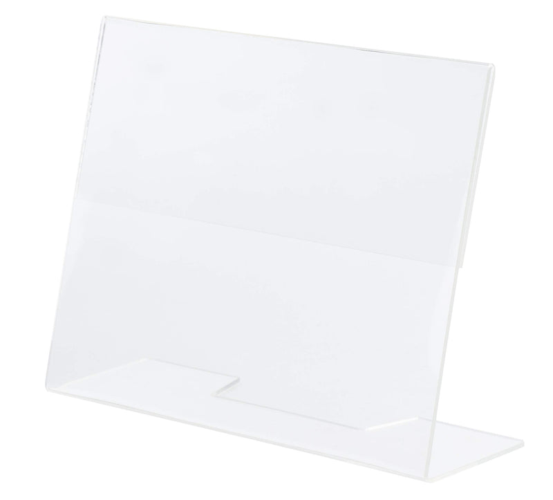 Slanted Sign Holder - 6-Pack 5 x 7 Inches Clear Plastic Desktop Picture Frame, Acrylic Ad Frame, Horizontal Slant Back Menu Holder, for Photos, Brochures, Restaurants, Cafes, Bars, Exhibition Booths - NewNest Australia