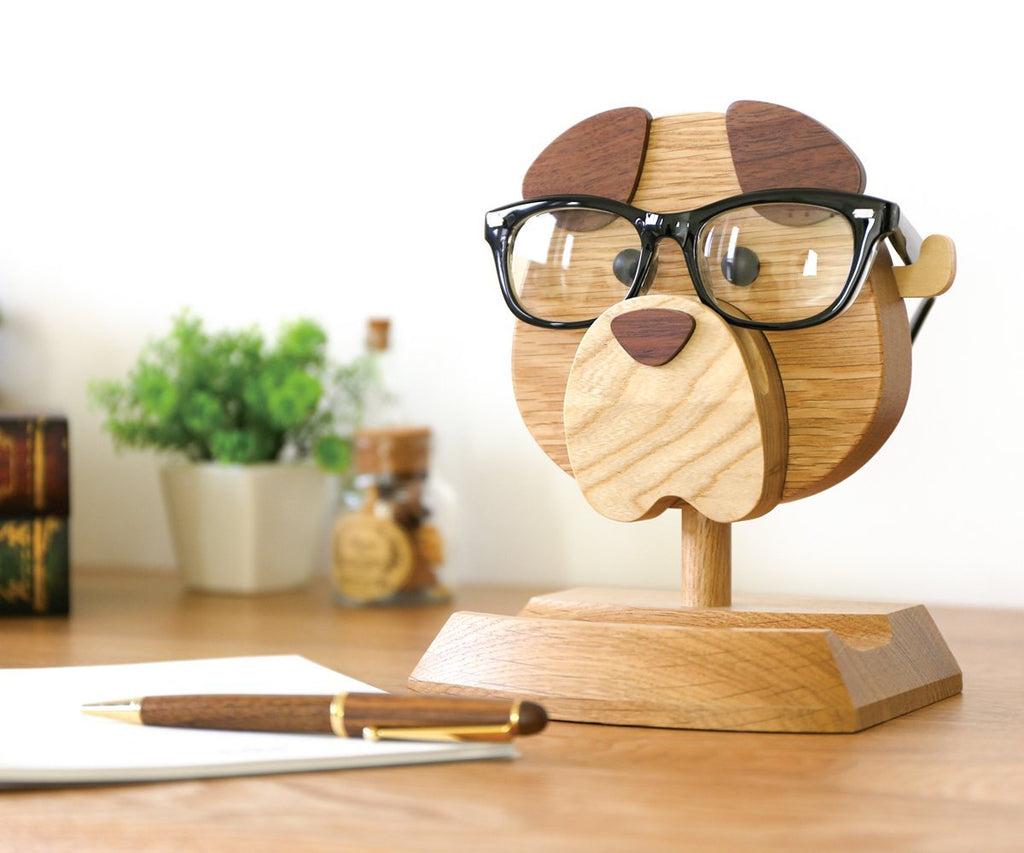 NewNest Australia - Artistic(TM - Handmade Wooden Spectacle Holder Eyeglass Holder Dog Display Stand for Home Office Desk Decor Accessories, 7 inches(H), Best Eyeglass Holder You can Ever Have!! 