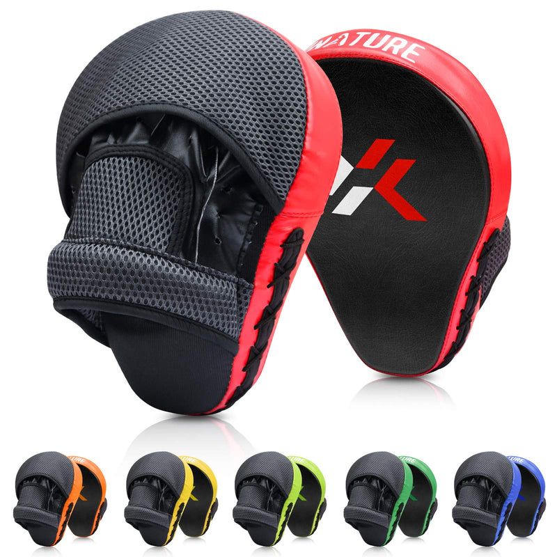 Xnature Essential Curved Boxing MMA Punching Mitts Boxing Pads w/Gift Box Hook & Jab Pads MMA Target Focus Punching Mitts Thai Strike Kick Shield for X'Mas Gift Punching Mitts A pair Red - NewNest Australia
