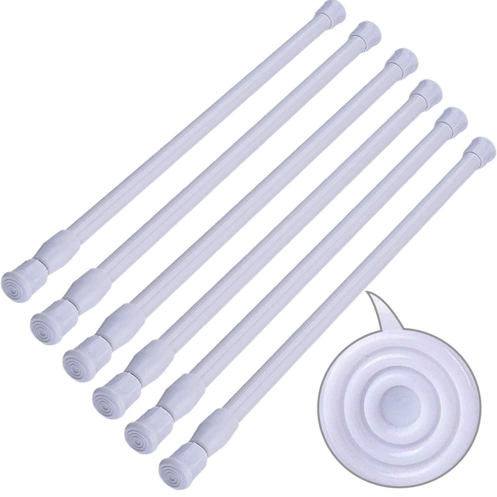 NewNest Australia - SIQUK 6 Pack Cupboard Bars Adjustable Spring Tension Rods White Refrigerator Bar Extendable Rod for DIY Projects, 15.7 to 28 Inches 15.7" to 28" 
