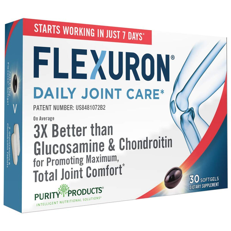Flexuron Joint Formula by Purity Products - 3X Better Than Glucosamine and Chondroitin - Starts Working in just 7 Days - Krill Oil, Low Molecular Weight Hyaluronic Acid, Astaxanthin - 30 Count (1) - NewNest Australia