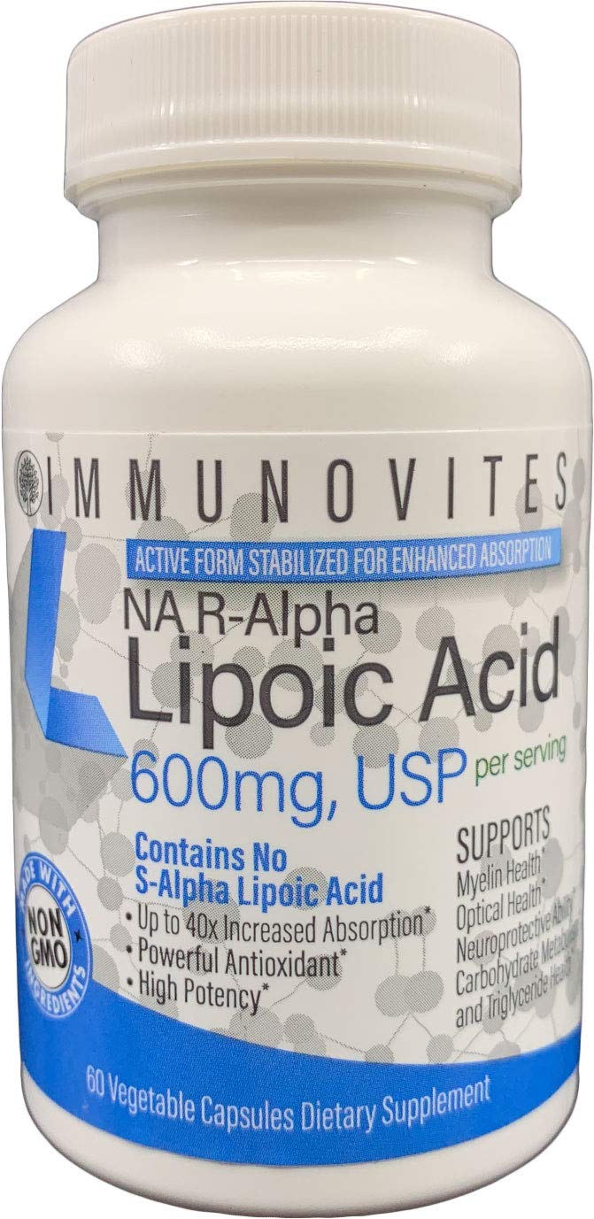 Stabilized R-Alpha Lipoic Acid ((True)) 600mg per Serving [[High Potency & up to 40x Increased Absorption]] (Na R-ALA) (Na R-LA) (Na R-Lipoate) (1 Bottle) 60 Count (Pack of 1) - NewNest Australia