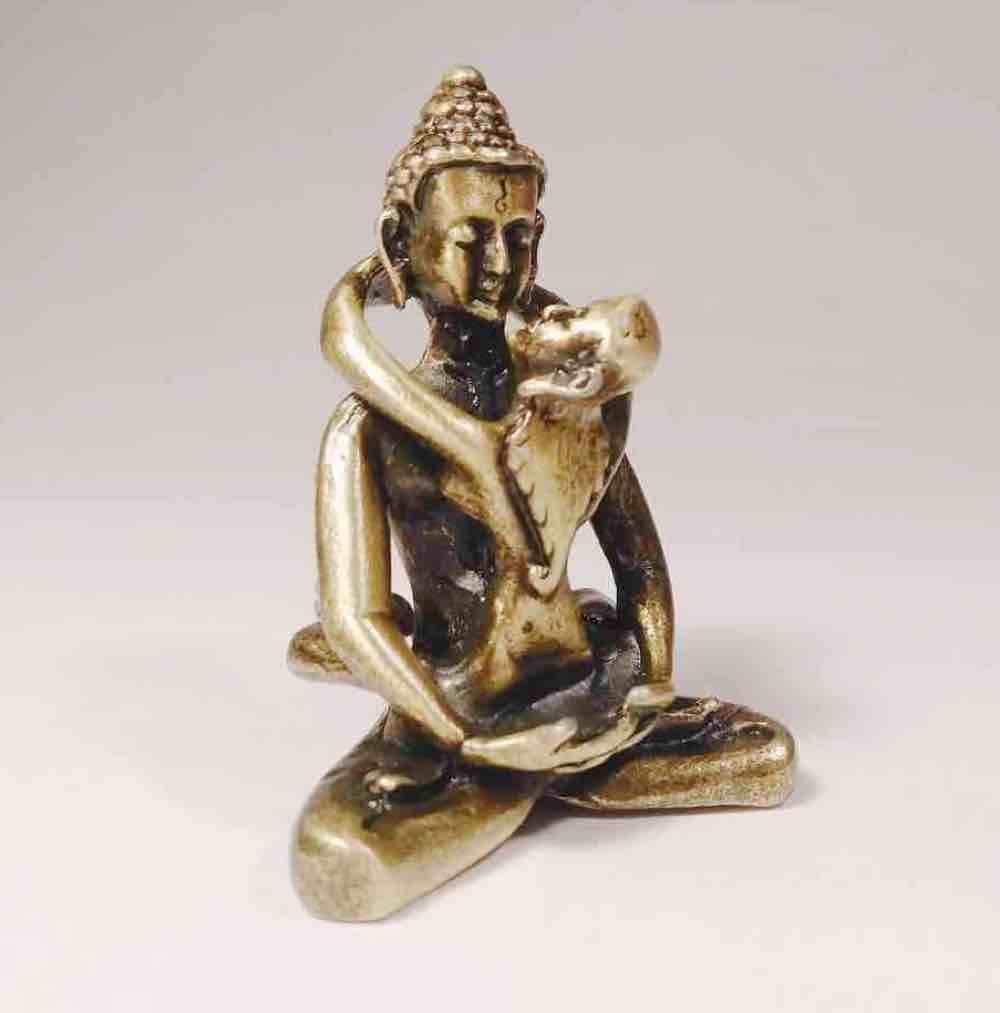 NewNest Australia - Tibetan Buddha Tantra Lovers Yab-Yum Statue Divine Union - Brass 