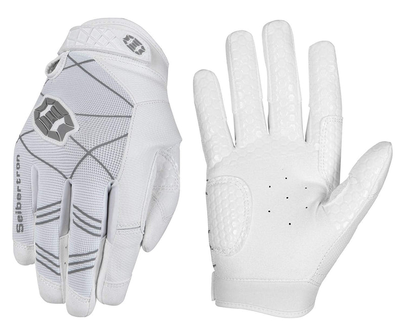 Seibertron B-A-R PRO 2.0 Signature Baseball/Softball Batting Gloves Super Grip Finger Fit for Adult and Youth L Adult white - NewNest Australia