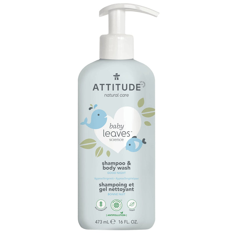 ATTITUDE 2-in-1 Shampoo and Body Wash for Baby, EWG Hypoallergenic Plant- and Mineral-Based Ingredients, Vegan and Cruelty-free, Almond Milk, 16 Fl Oz 16 Fl Oz (Pack of 1) - NewNest Australia