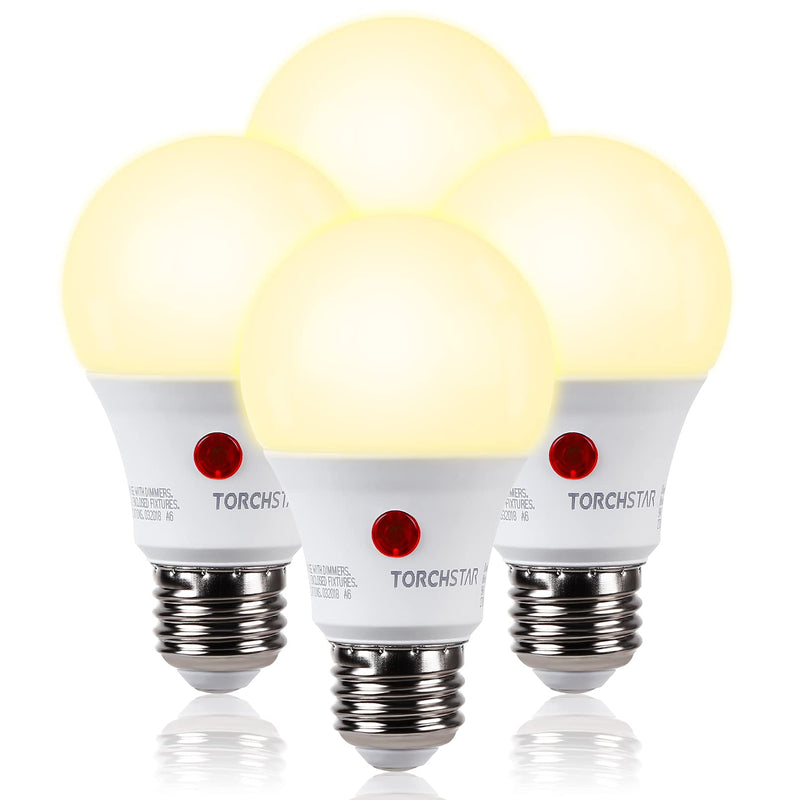 TORCHSTAR LED Dusk to Dawn Light Bulbs Outdoor, Light Sensor A19 LED Bulb, UL & Energy Star Certified, 9W (60W Eqv.), 800lm, Auto On/Off Photocell, for Porch, Front Door, 2700K Soft White, Pack of 4 Soft White (2700K) - NewNest Australia