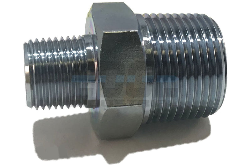 EDGE INDUSTRIAL Steel REDUCING HEX Nipple 3/4" x 3/8" Male NPT MNPT HYDRUALIC/Fuel/AIR/Water/Oil/Gas/WOG - NewNest Australia