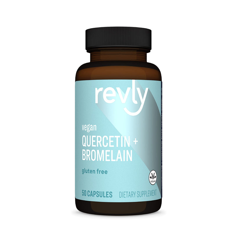 Amazon Brand - Revly Quercetin + Bromelain, 500 mg Quercetin with 150 mg Bromelain, 50 Capsules, Vegan - NewNest Australia