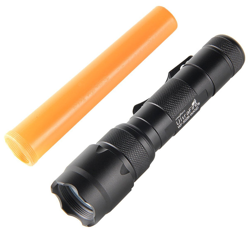 UltraFire WF502B Traffic Control Wand Led Flashlight,Super Bright XP-L V6 LED 980 Lumens,Safety Signal Light Torch with Cone,5 Modes (Battery not included) - NewNest Australia