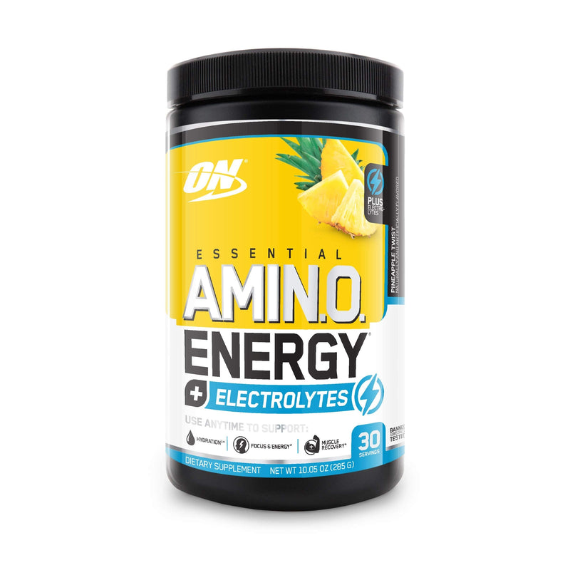 Optimum Nutrition Amino Energy + Electrolytes Powder - Pre Workout, BCAAs, Amino Acids, Keto Friendly, Energy Powder - Pineapple Twist, 30 Servings Pineapple Twist + Electrolytes - NewNest Australia