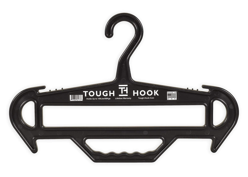 NewNest Australia - Tough Hanger (Black) 100% USA Made, Ultimate Unbreakable All-Purpose Premium XL Large Heavyweight Standard Hanger The Only Hangers on The Market with a Built in Carry Handle Holds 150 Pounds Black 