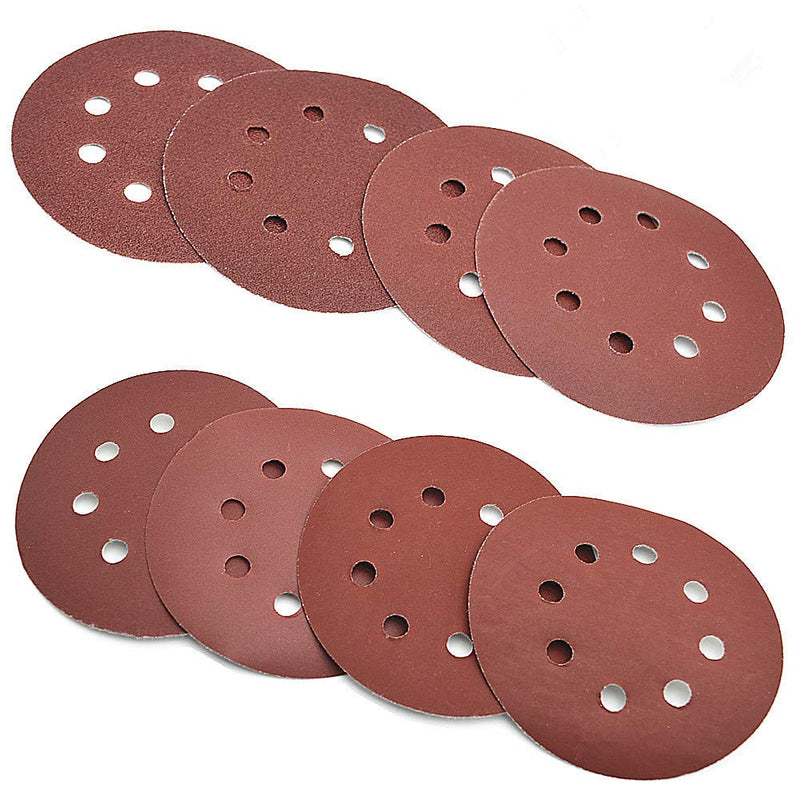 80 Pcs Abrasive Sanding Discs Paper Pads 5 Inch 8 Holes,1000/800/400/320/240/180/120/100 Grit Hoop and Loop Sandpapers for Random Orbital Sander Set(80Pcs) - NewNest Australia