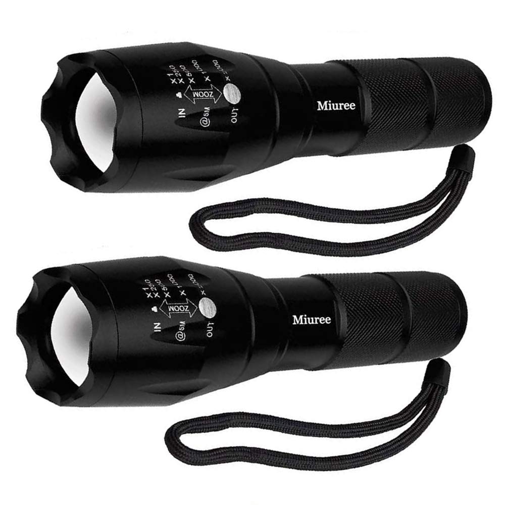 2 Pack TC1200 Tactical LED Flashlight Military Grade 2000 Lumens 5 Mode Zoomable Magnetic Flashlights for Hurricane Emergency - NewNest Australia