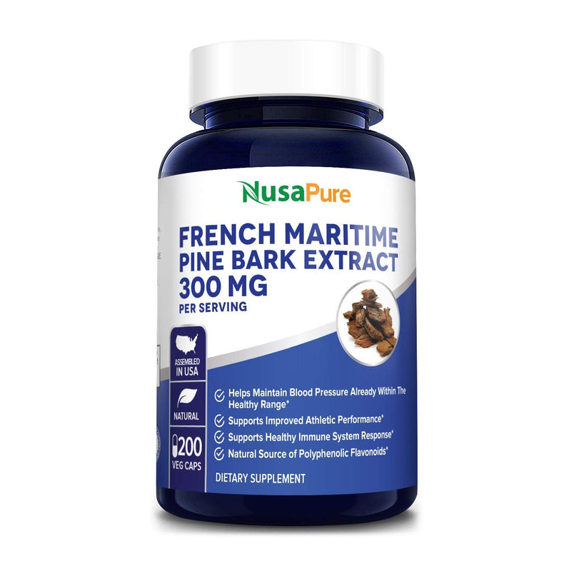 French Maritime Pine Bark Extract 300mg 200 Veggie Capsules (Non-GMO & Gluten Free) - NewNest Australia