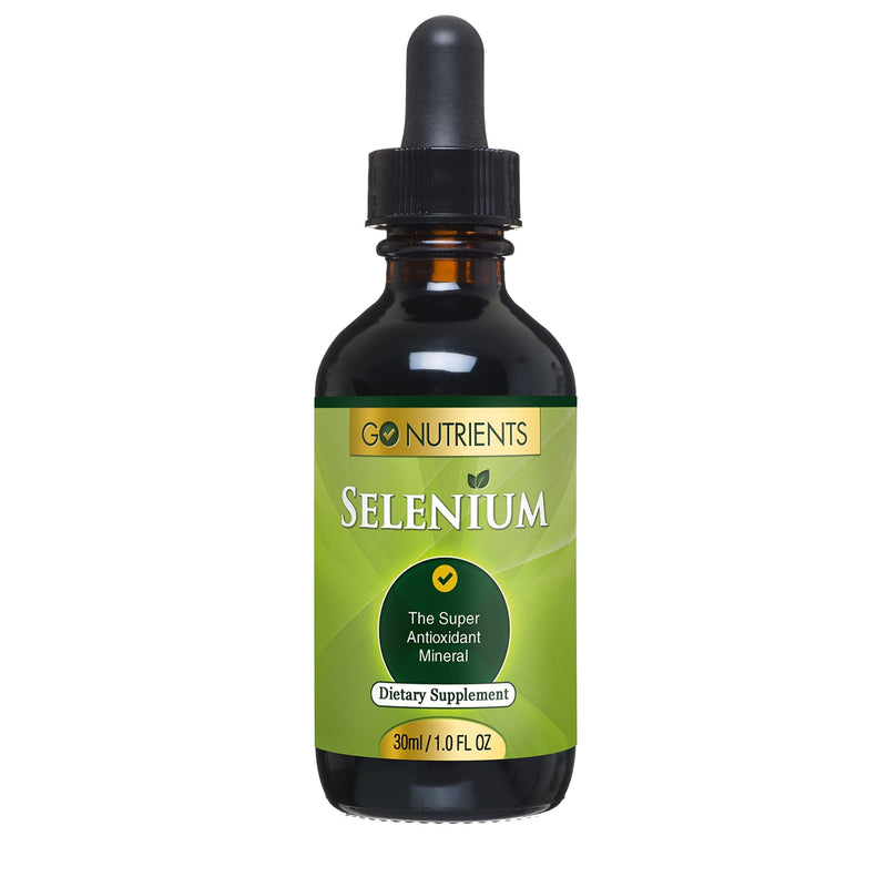 Go Nutrients Selenium 200 mcg Supplement - Yeast Free Liquid Drops - Helps Support Thyroid Health, Fight Free Radicals & Boost Immune System - 1 oz Bottle - NewNest Australia