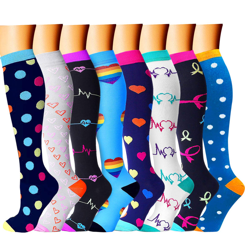 CHARMKING Compression Socks for Women & Men Circulation (8 Pairs)15-20 mmHg is Best Support for Athletic Running,Cycling Small-Medium 01 Navy/Gray - NewNest Australia