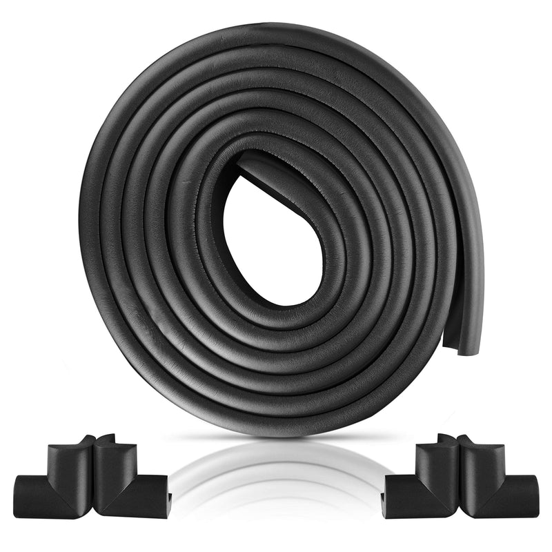 Furniture Edge and Corner Guards | 16.2ft Protective Foam Cushion | 15ft Bumper 4 Adhesive Childsafe Corners | Baby Child Proofing Foam Set and Safe for Table, Fireplace, Countertop | Black - NewNest Australia