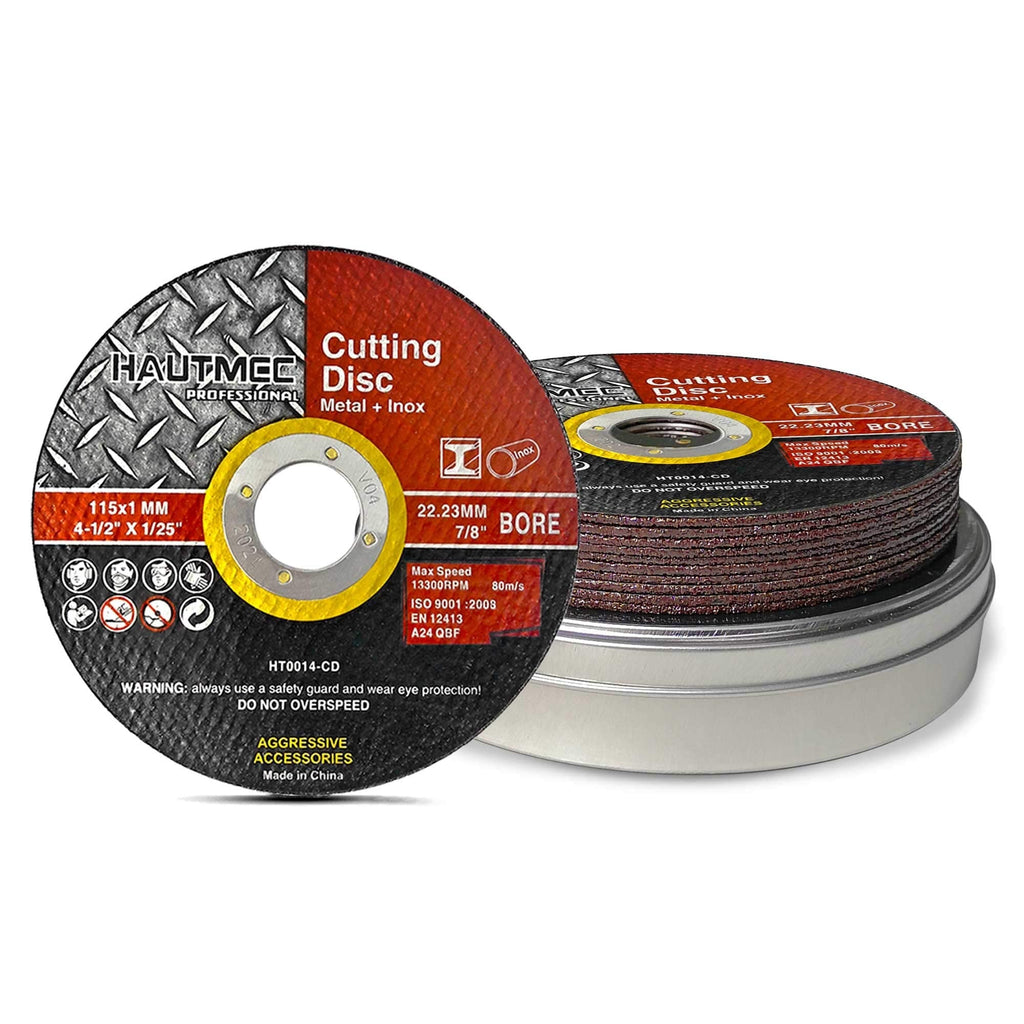 HAUTMEC Expert Grade Cut Off Wheels 4-1/2" x .04" x 7/8", Thin Grinding Disc for Cutting Steel and Ferrous Metals, 10 Pack General Purpose Cut Off Blade for Most Angle Grinder HT0014-CD - NewNest Australia