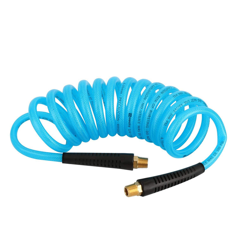 WYNNsky 1/4''×10ft Recoil PU Air Hose, Air Compressor Hose with Swivel Fittings and Bend Restrictors - NewNest Australia