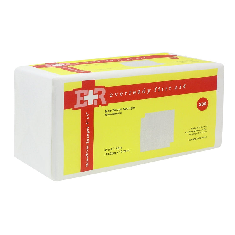 Ever Ready First Aid Non-Woven Sponges, 4" x 4", 4 Ply - 200 Count 4" x 4" (1 Pack of 200) - NewNest Australia
