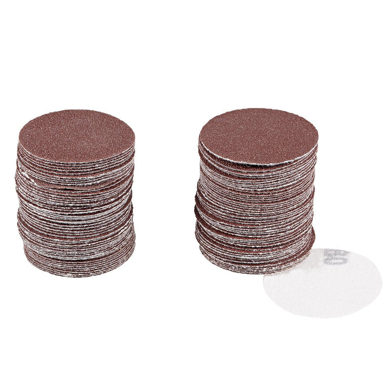 uxcell 100Pcs 2 Inch Hook and Loop Sanding Disc 80 Grits Flocking Sandpaper for Random Orbit Sander Brown - NewNest Australia