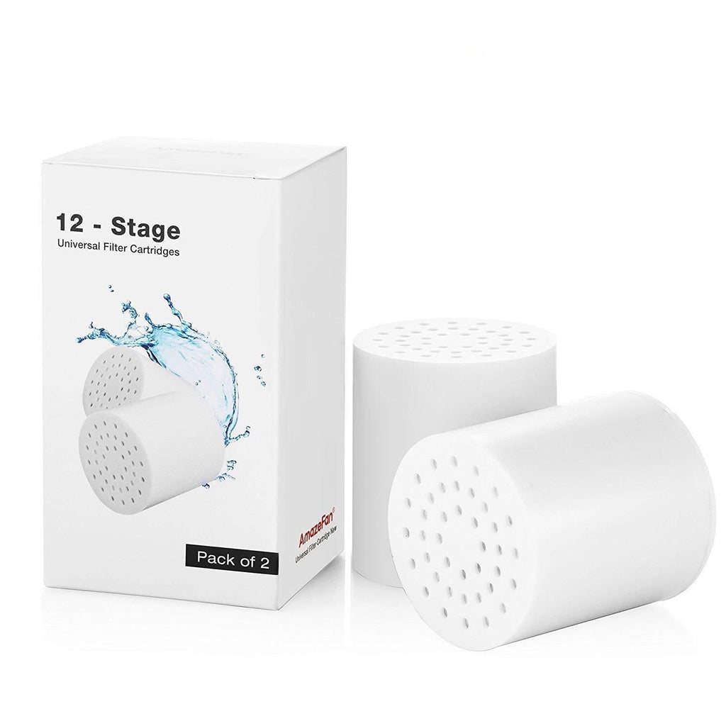 Pack of 2, 12-Stage Replacement Shower Water Filter Cartridges with Vitamin C for Hard Water - Compatible with Universal Shower Heads and Handheld Shower - Removing Chlorine, Heavy Metals, Sulfur Odor - NewNest Australia
