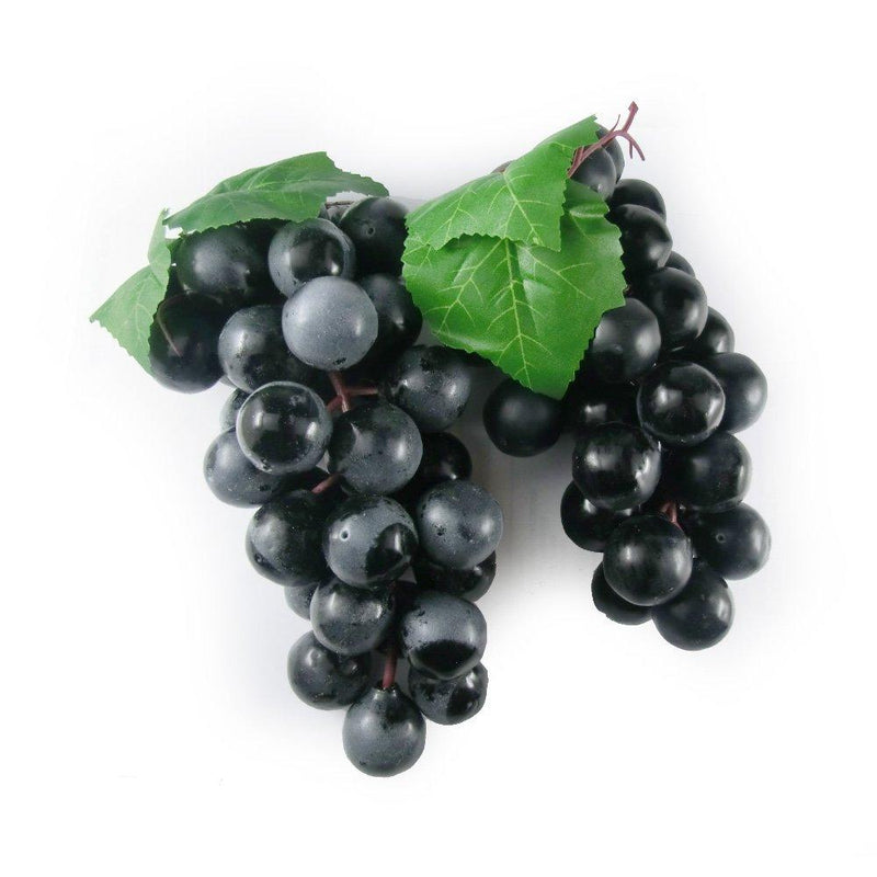 NewNest Australia - GuCra Artificial Fruit, Grape 2 Clusters Pack, L-6.3inch, Fruit Model (Black) Black 