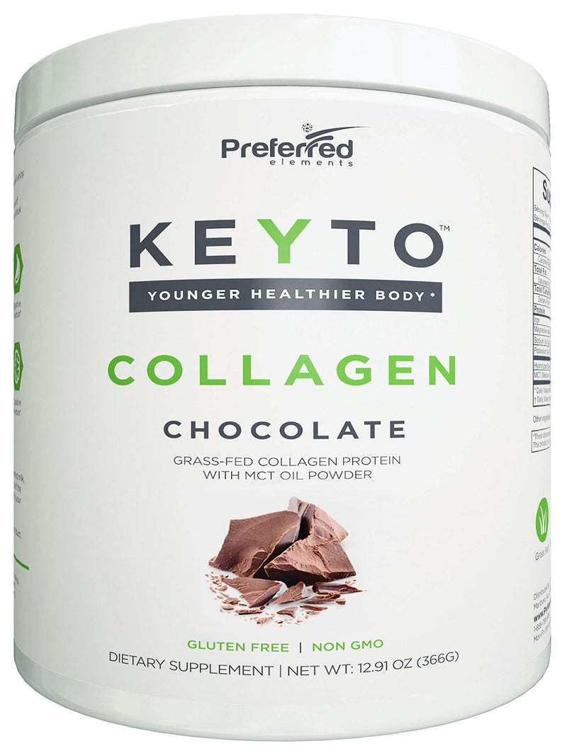 Keto Collagen Protein Powder with MCT Oil – Keto and Paleo Friendly Grass Fed and Pasture Raised Hydrolyzed Collagen Peptides – Fits Low Carb Diet and Keto Snacks – KEYTO Chocolate Flavor - NewNest Australia