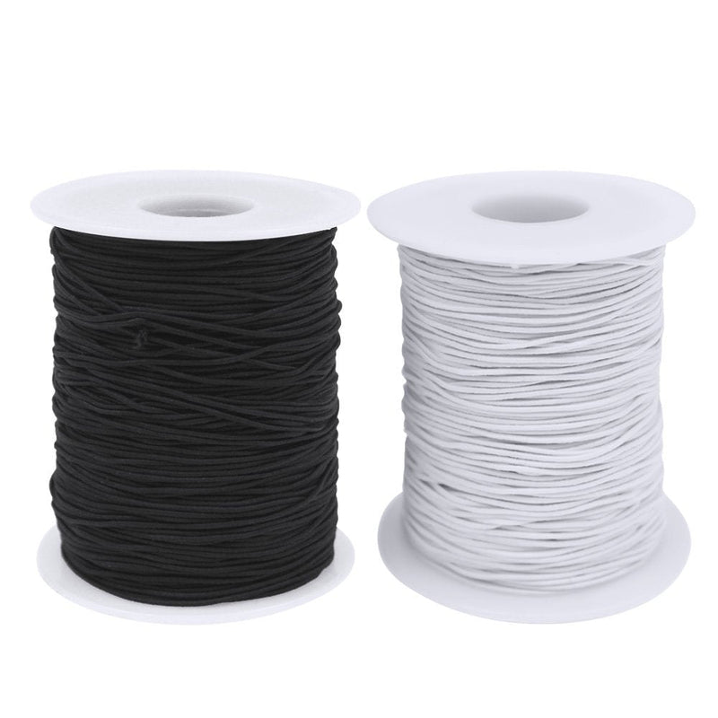 Dreamtop 2 Roll 0.8mm Elastic String for Bracelets Beading String Cord Bracelet Cord Jewelry Bead Thread Elastic Cord for Jewelry Making,Beading,Sewing（100m） Black+white - NewNest Australia