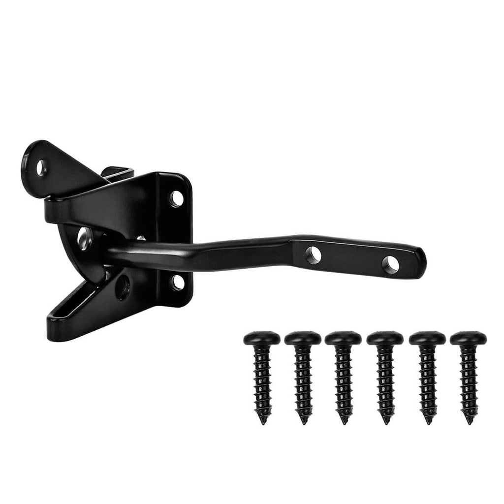 Self-Locking Gate Latch - Post Mount Automatic Gravity Lever Wood Fence Gate Latches with Fasteners/4.7 Inch Black Finish Steel Gate Latch to Secure Pool - NewNest Australia