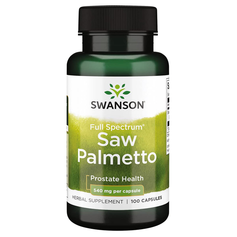 Swanson Saw Palmetto Herbal Supplement for Men Prostate Health Hair Supplement Urinary Health 540 mg 100 Capsules 100 Count (Pack of 1) - NewNest Australia