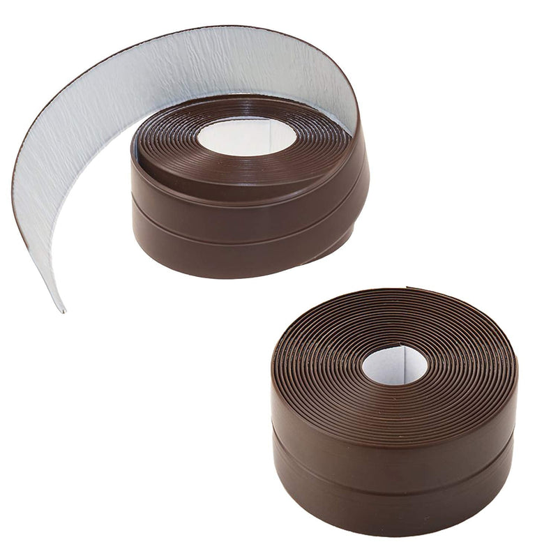 HOWDIA Caulk Strip PE Self Adhesive Tape 2 Pack for Bathtub Bathroom Shower Toilet Kitchen and Wall Sealing 1-1/2" x 11'- Brown - NewNest Australia