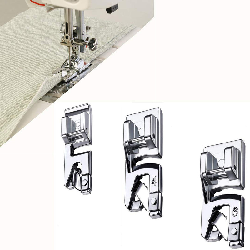 Windman 3 Sizes Rolled Hem Foot 3 mm, 4 mm, 6 mm Hemmer Foot for Singer Brother Hem Foot Low Shank Machine Sewing Foot Hemmer Narrow Hem - NewNest Australia