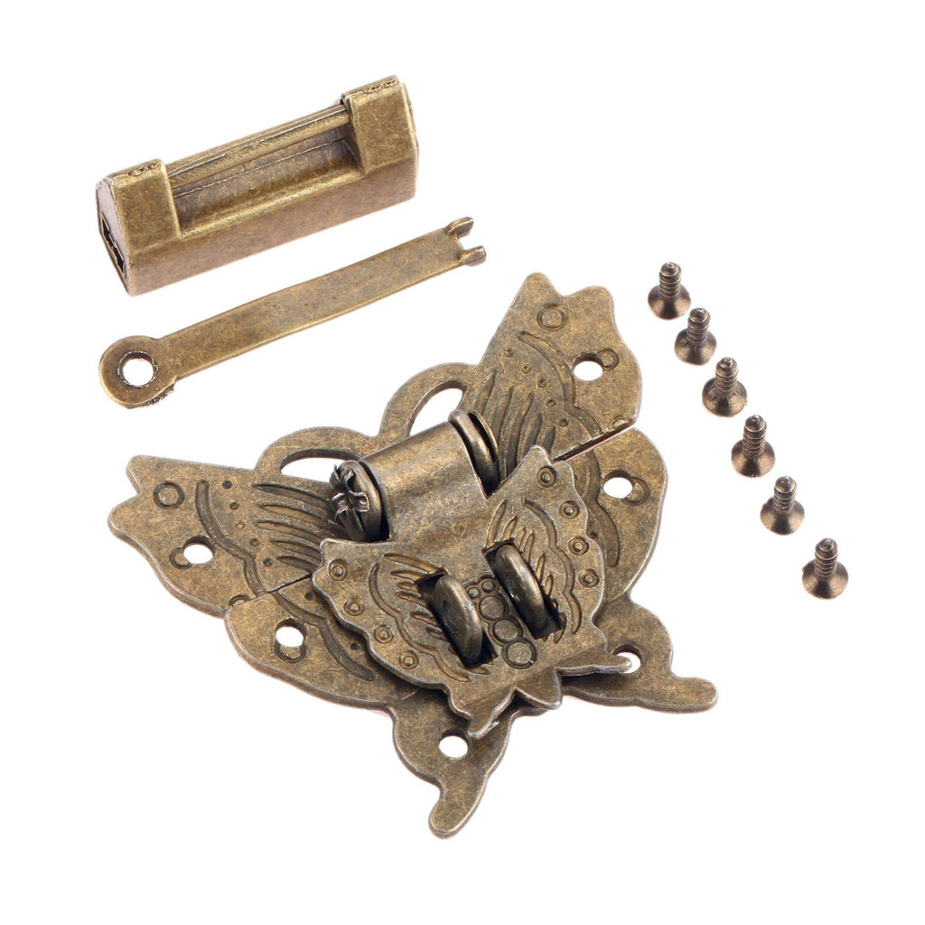 Antique Padlock Lock & Latch Hasp Clasp, Bronze, Yetaha, Butterfly Box Latch for Cabinet Jewelry Box Decorative Hardware - NewNest Australia