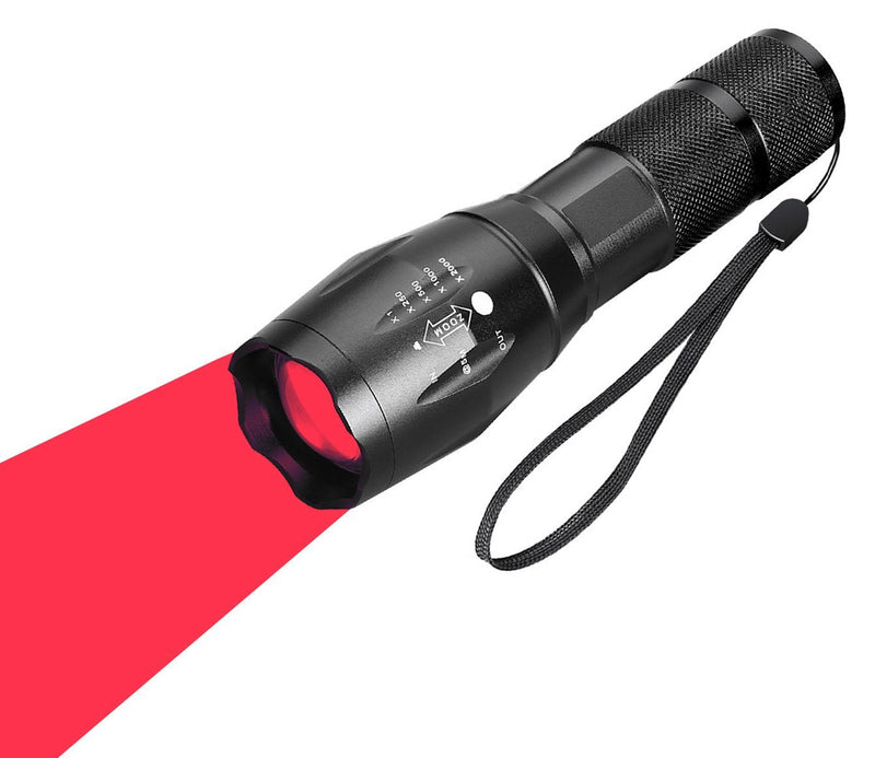 WAYLLSHINE One Mode Red Light Flashlight, 1 Mode Red LED Flashlight 18650 Red Flashlight, Red LED Red Light For Astronomy, Aviation, Night Observation - NewNest Australia