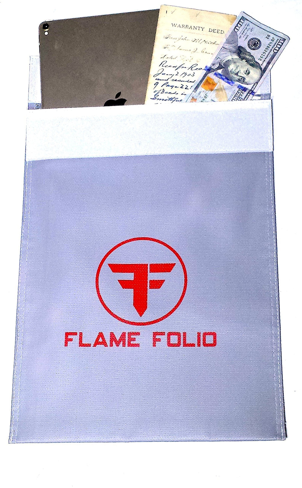 Promethean Flame Folio Fireproof Document Bag 15"x11" Silicone Coated Fire Resistant Money Bag Fireproof Safe Storage for Money, Documents, Deeds, and Passports - NewNest Australia