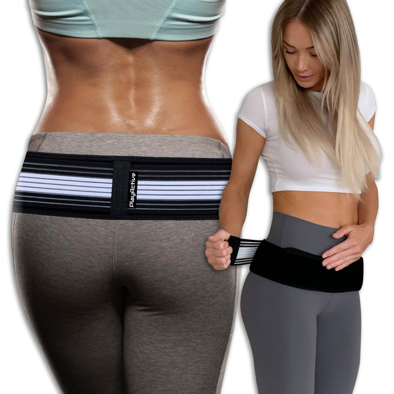 PlayActive Sacroiliac SI Joint Hip Belt - Lower Back Support Brace for Men and Women - Hip Braces for Hip Pain - Pelvic Support Belt - Trochanter Belt - Sciatica Pelvis Lumbar Pain Relief (Regular) REGULAR (Hip Size 30 - 47 inch) - NewNest Australia