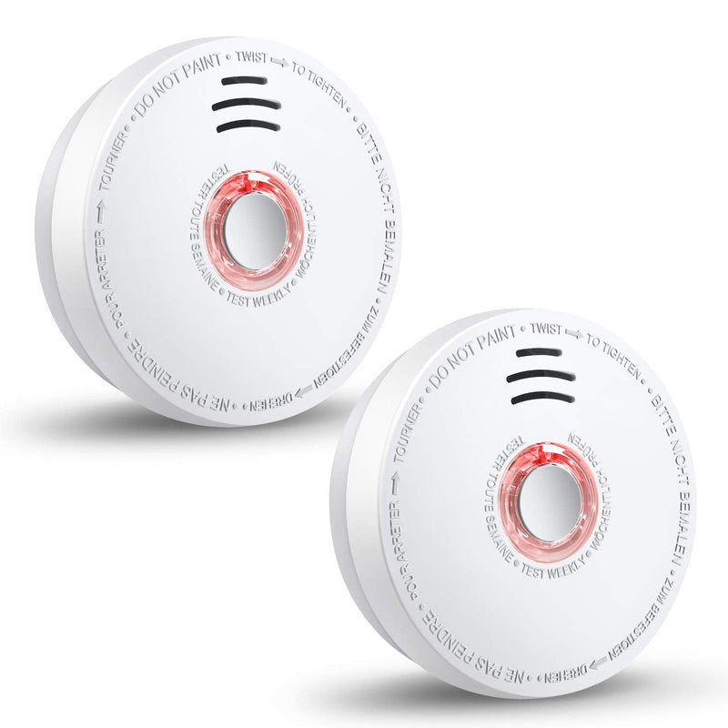 SITERLINK Smoke Detectors Battery Operated, Smoke Alarm with Test-Silence Button, Photoelectric Sensor Fire Alarms Smoke Detectors with LED Lights, UL Listed Fire Alarm for House, GS528A, 2 Packs 2 PACK - NewNest Australia