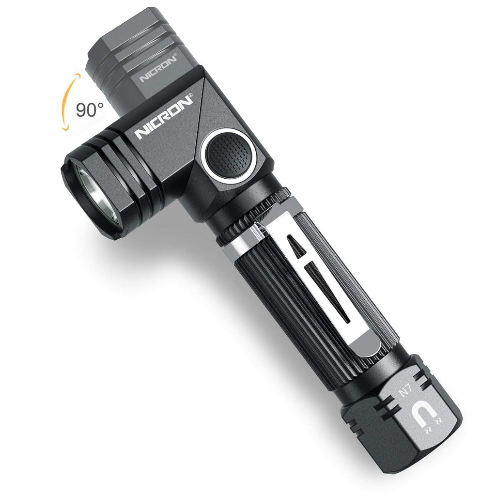 Flashlight, NICRON N7 600 Lumens Tactical Flashlight, 90 Degree Mini Flashlight Ip65 Waterproof Led Flashlight 4 Modes- Best High Lumens are for Camping, Outdoor, Hiking （Not Including Batteries）Gift - NewNest Australia