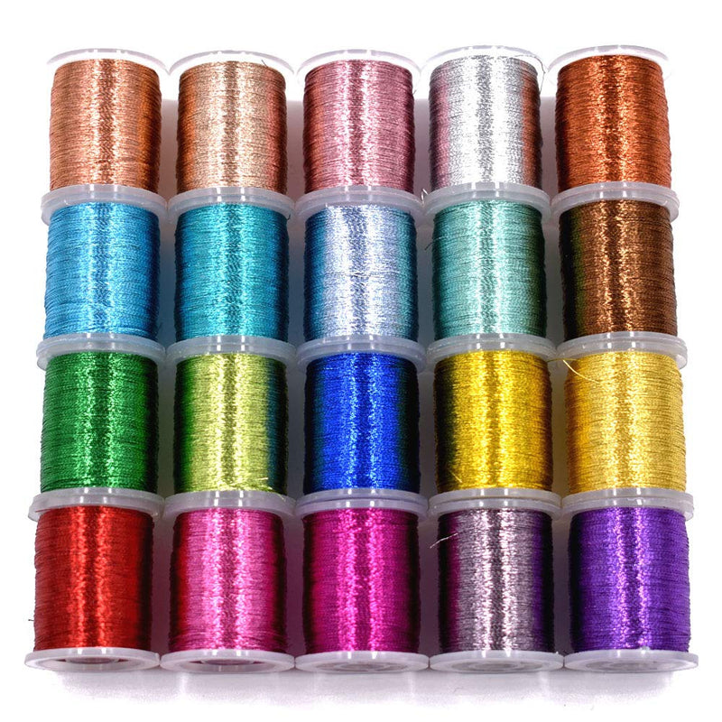 20PCS Metallic Yarn Thread for Steelhead or Body of Nymph Fly Tying Materials Standard Spool - NewNest Australia