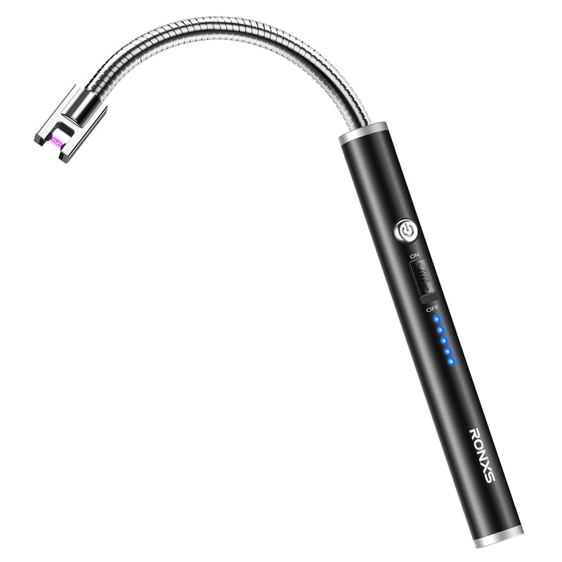 RONXS Lighter Electric Lighter, Light Your Large Candle with A Simple Press of Button, No Butane Fuel Safety Rechargeable Candle Lighters Matches(Black) Black - NewNest Australia