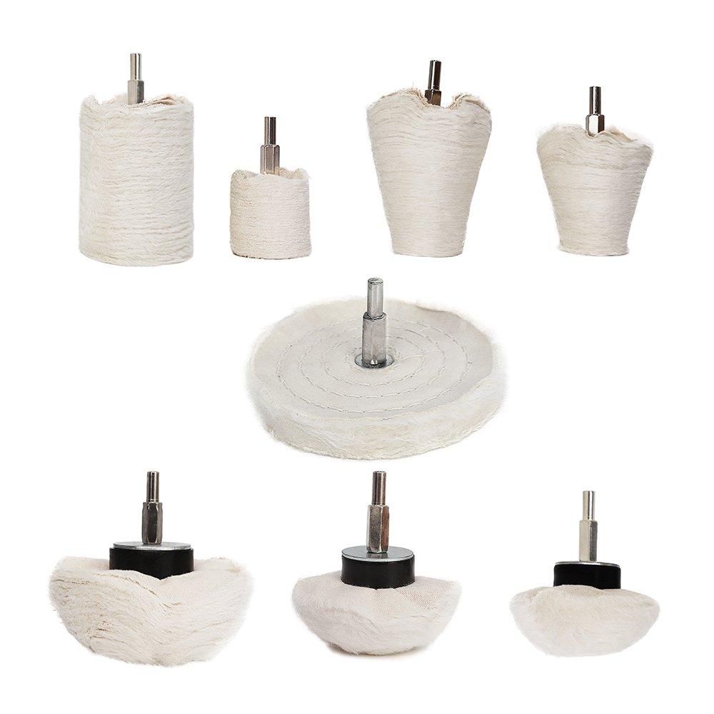 Buffing Polishing Wheel For Drill - 8Pcs Polishing Wheel Cone/Column/Mushroom/T-shaped Wheel Grinding Head With 1/4 Handle For Manifold / aluminum / stainless steel / chrome etc. - NewNest Australia