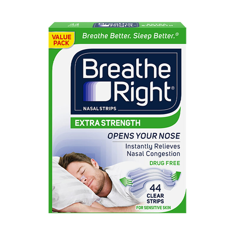 Breathe Right Extra Clear DrugFree Nasal Strips for Nasal Congestion Relief, 44 Count , 1 Count - NewNest Australia