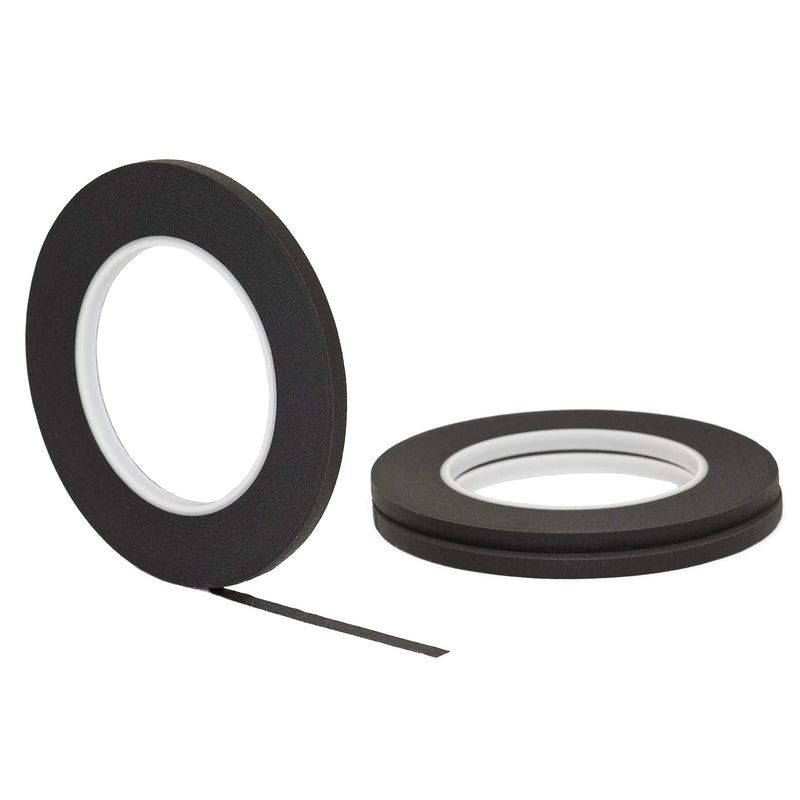 3 pk 1/4" inch x 60yd STIKK Black Painters Tape 14 Day Easy Removal Trim Edge Thin Narrow Finishing Masking Tape (.25 IN 6MM) - NewNest Australia