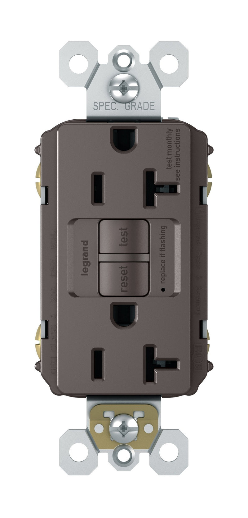 Legrand radiant Self-Test GFCI Outlet, Brown, 20 Amp, 2097CCD12 - NewNest Australia