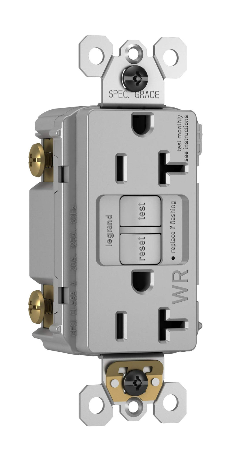 Legrand radiant Self-Test GFCI Outlet, 20 Amp, Safe for Kids, Tamper Resistant Outlets, Gray, 2097TRGRYCCD4 - NewNest Australia