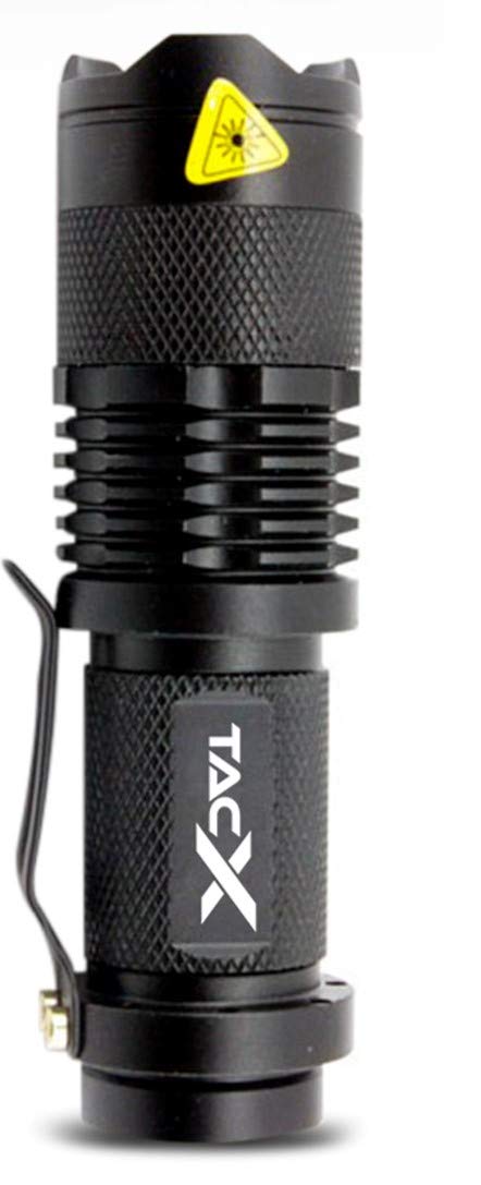 Alpha1 TacLight | 300 Lumen Mini CREE LED Flashlight | Super Bright Handheld Torch Light | Adjustable Zoom | 3 Modes | Drop Proof | Water Resistant | Camping, Hiking, Jogging (1 Pack) 1 Pack - NewNest Australia