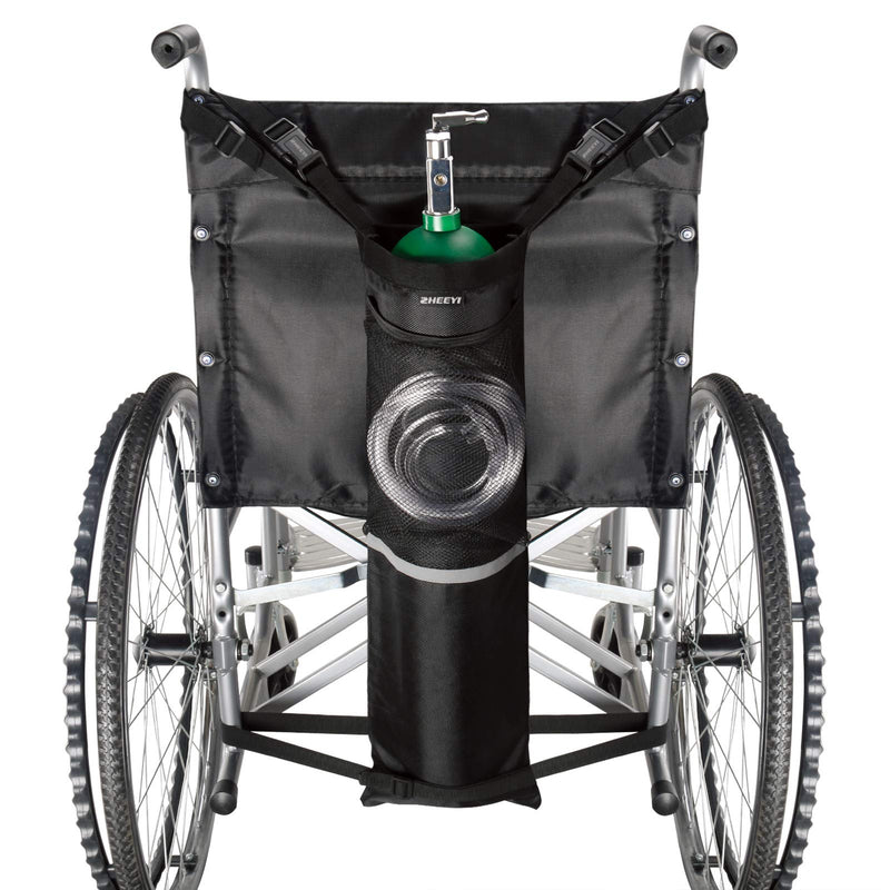 ZHEEYI Oxygen Cylinder Bag for Wheelchairs with Buckles, Fits Any Wheelchair, Black (Fits Most Oxygen cylinders) - NewNest Australia